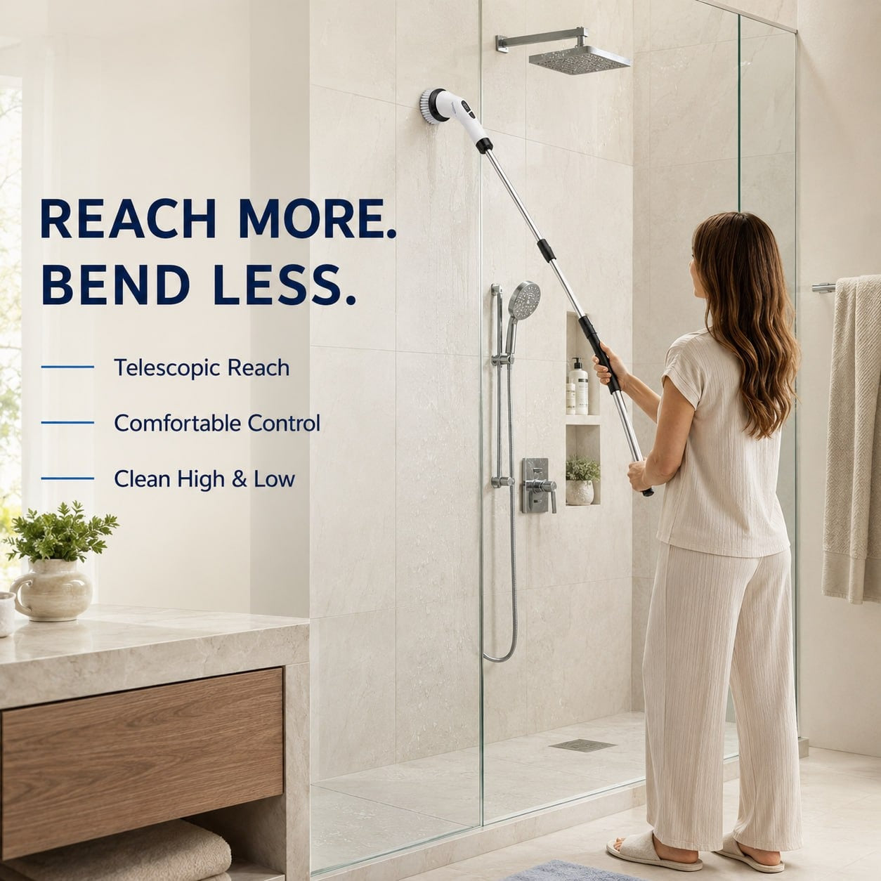 FlexClean scrubber shown in long and compact configurations