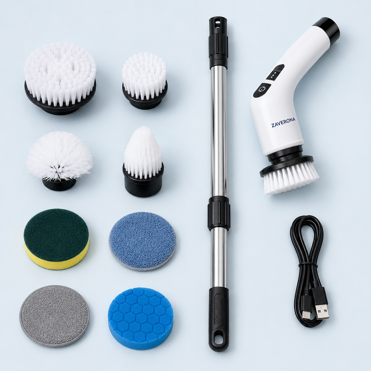 ZAVERONA FlexClean™ – Cordless Electric Spin Scrubber