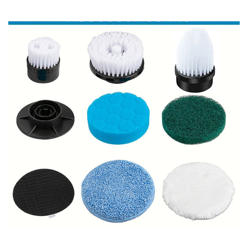 ZAVERONA FlexClean nine-piece replacement brush head and pad set