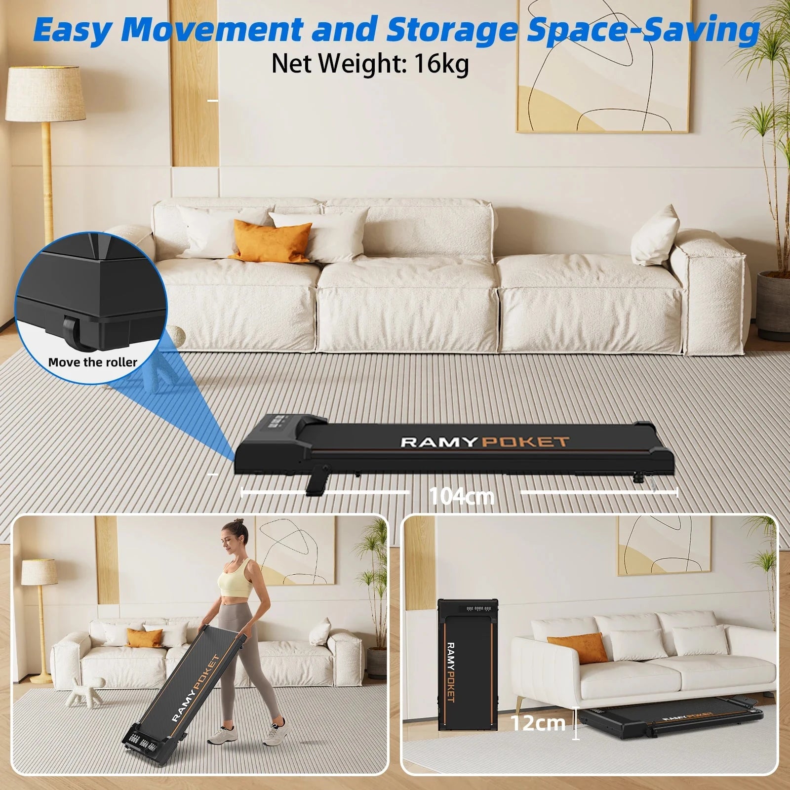 RAMYPOKET walking pad transport and compact storage