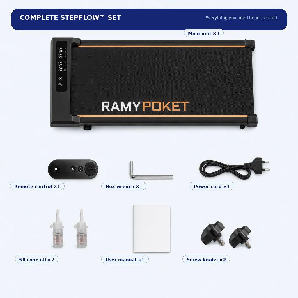Complete RAMYPOKET StepFlow set with correctly labelled accessories