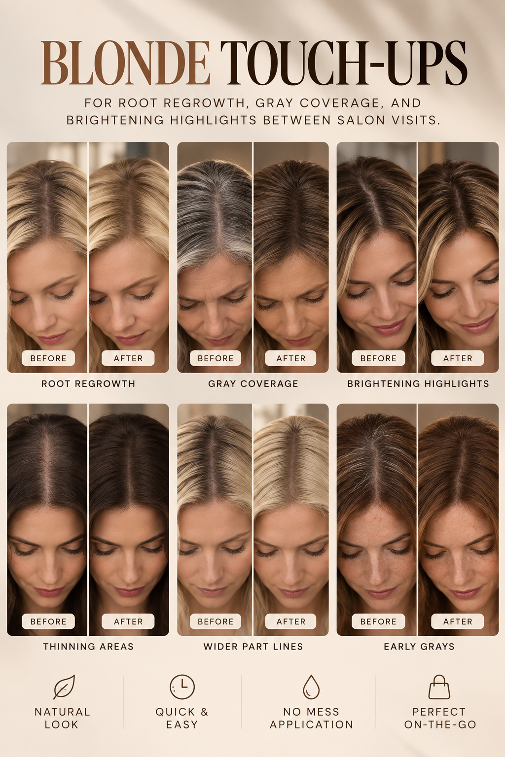 Root Veil blonde touch-up use cases and coverage results